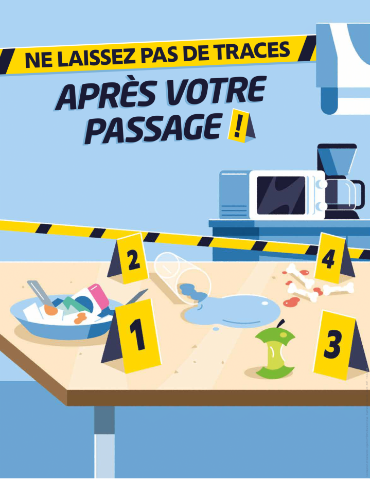Affiche espaces repas ne laissez pas de traces apres votre passage 1